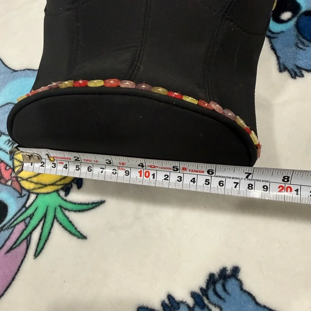 Vintage Y2K Black Mini Satin Handbag Button Trim Top Handle Bag 90s Party Purse - Picture 5 of 6